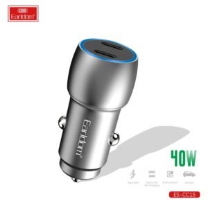 Earldom 40w Car Charger Quick Charge Dual Port (With PD C-C Cable) ES-CC15