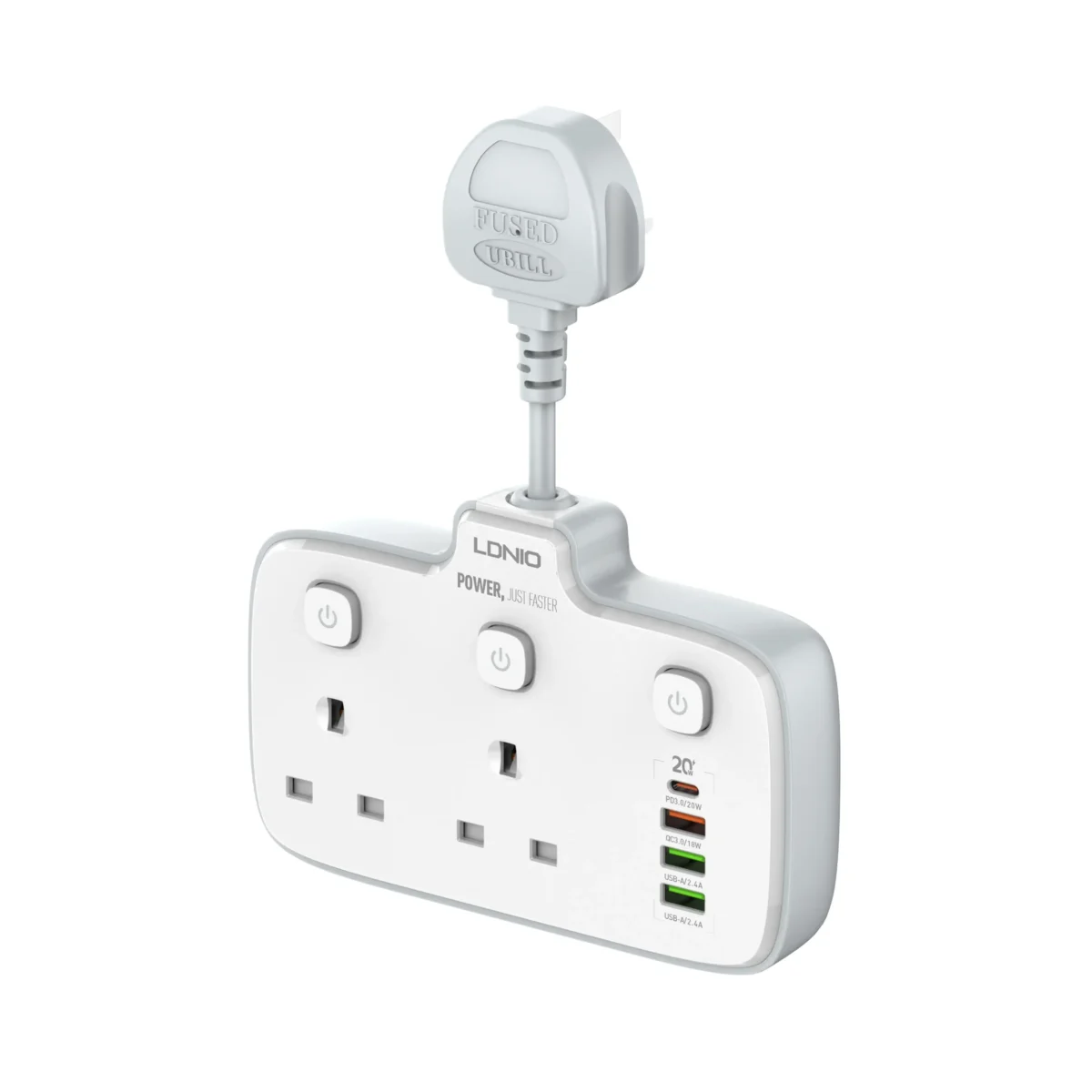 Ldnio 2 AC Outlets Portable Electrical Extension Socket SK2492