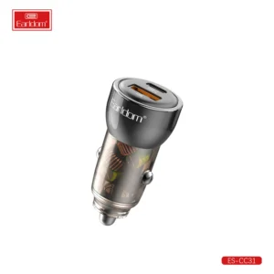 Earldom 30w Car Charger Quick Charge 3.0 Dual Port ( With Lightning Cable ) ES-CC31