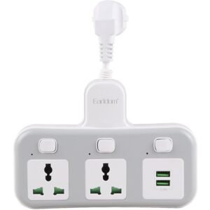 Earldom Power Socket (2 USB PORT+2 PLUGS) Adapter UK Plug ES-SC08